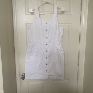 White jean button down dress